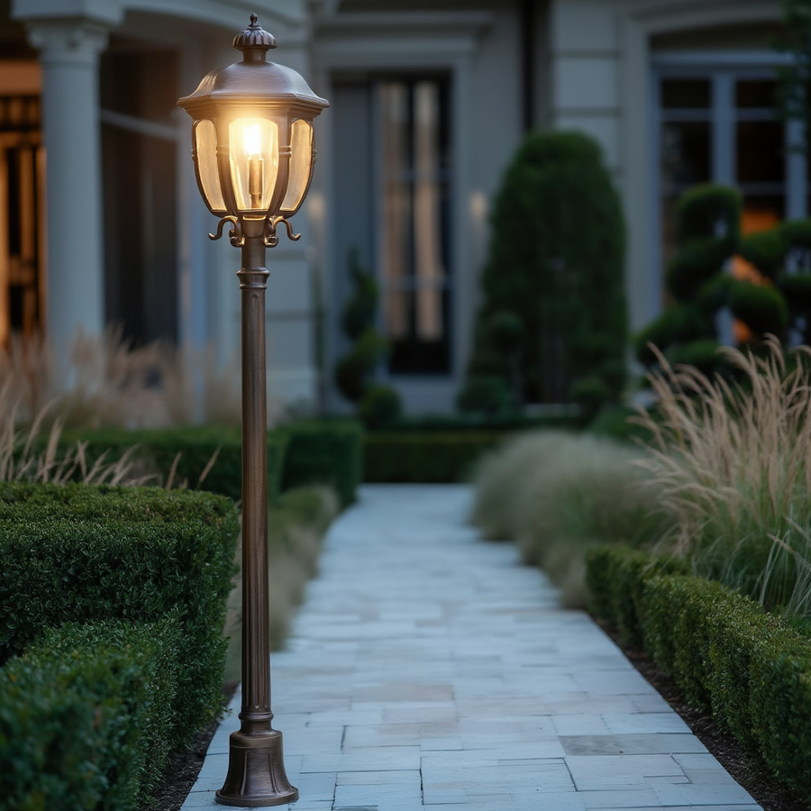 Lampadaire Rasa – LED extérieur, lumière chaude – Lumsky