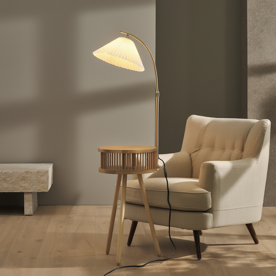 Lampadaire Lysia – bois et métal LED – Lumsky