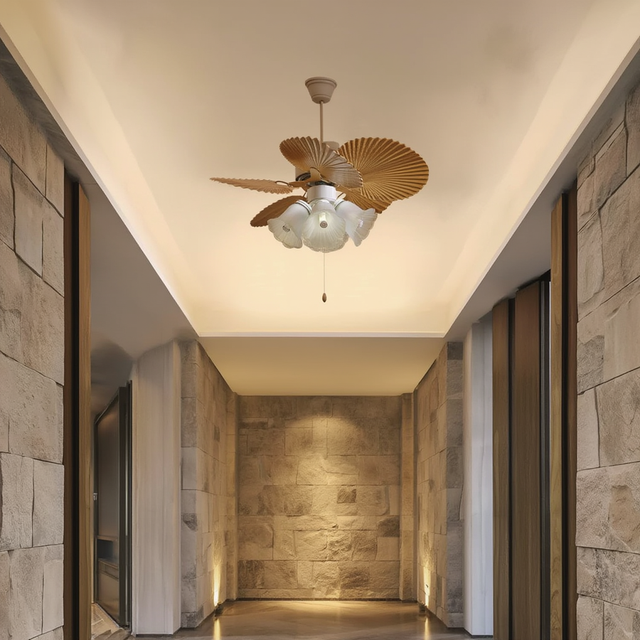 Ventilateur de plafond Vinda – pales feuilles de palmier – Lumsky