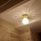 Plafonnier LED Minimaliste avec Finition en Laiton | Éclairage Doux pour Ambiance Chaleureuse 3