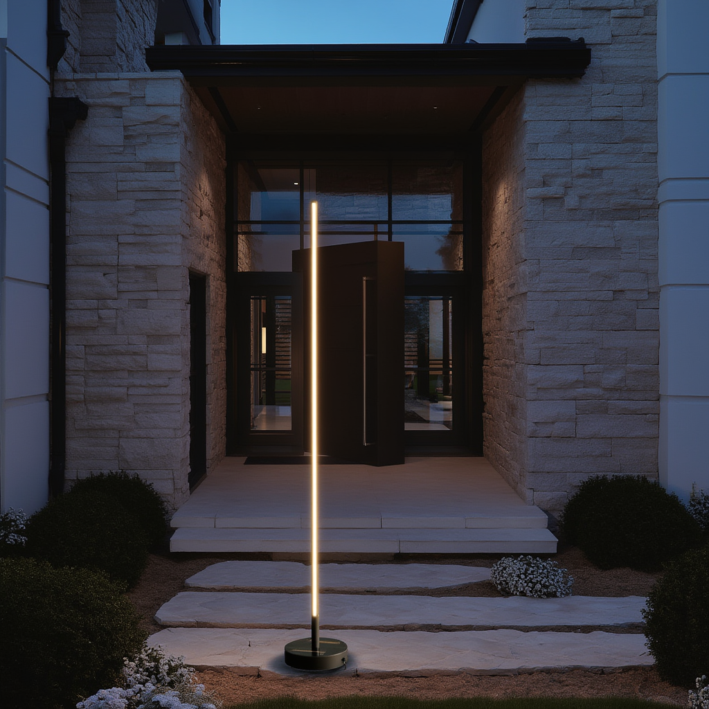 Lumen19 | Lampadaire Solaire avec Design Épuré | Éclairage Ambiance Extérieure 3