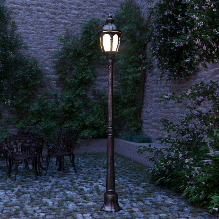Lampadaire Rasa – LED extérieur, lumière chaude – Lumsky