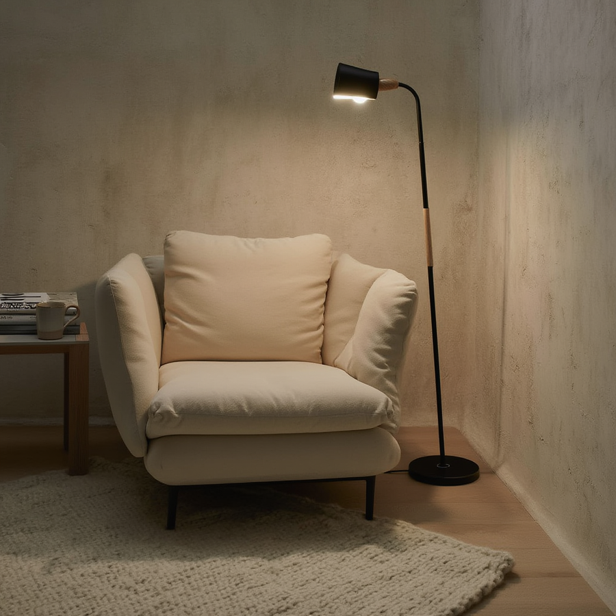 Lampadaire Sima – LED, silhouette épurée – Lumsky