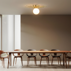 Plafonnier LED Minimaliste avec Finition en Laiton | Éclairage Doux pour Ambiance Chaleureuse 5