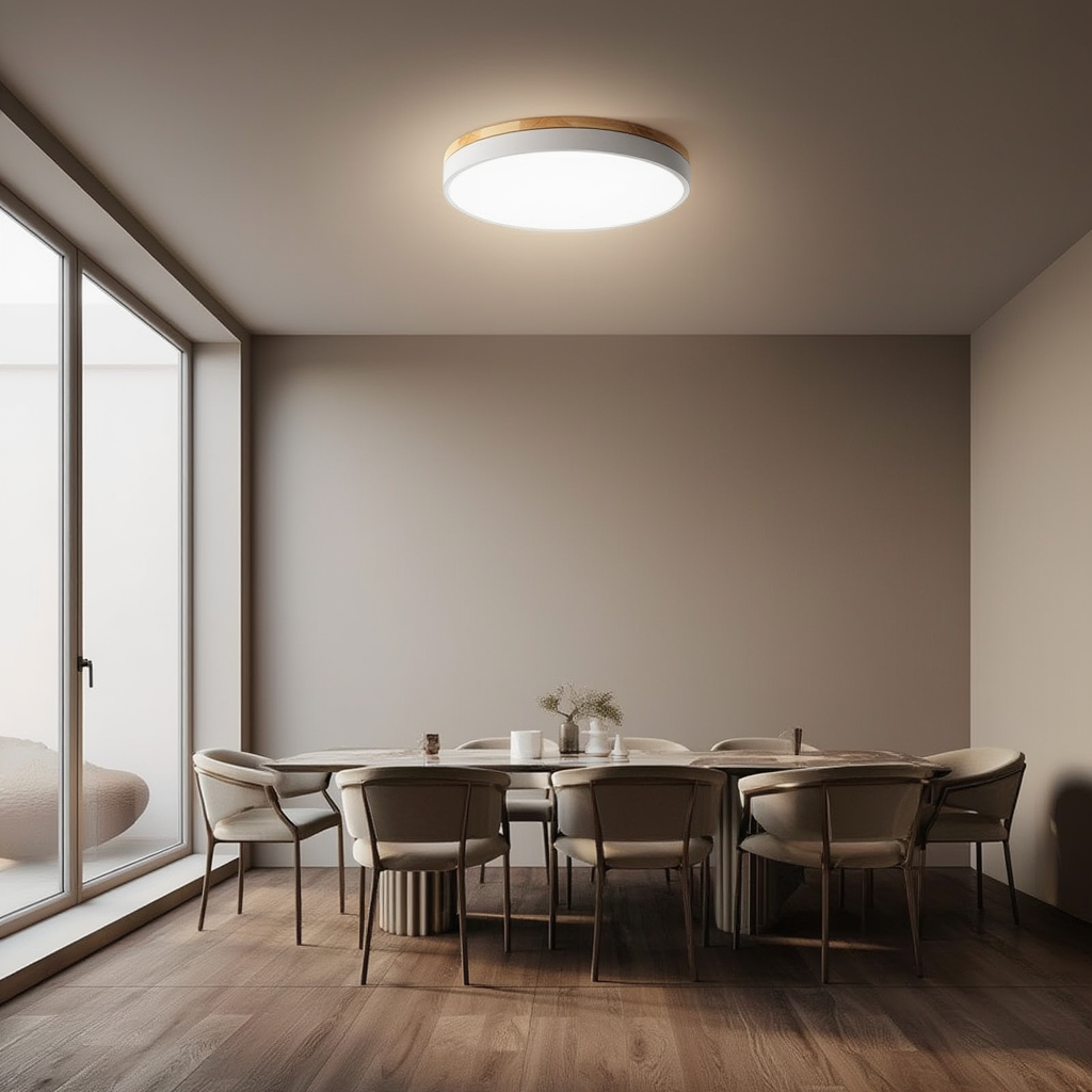 Prysm19 | Plafonnier LED avec Finition en Bois pour une Ambiance Chaleureuse 5