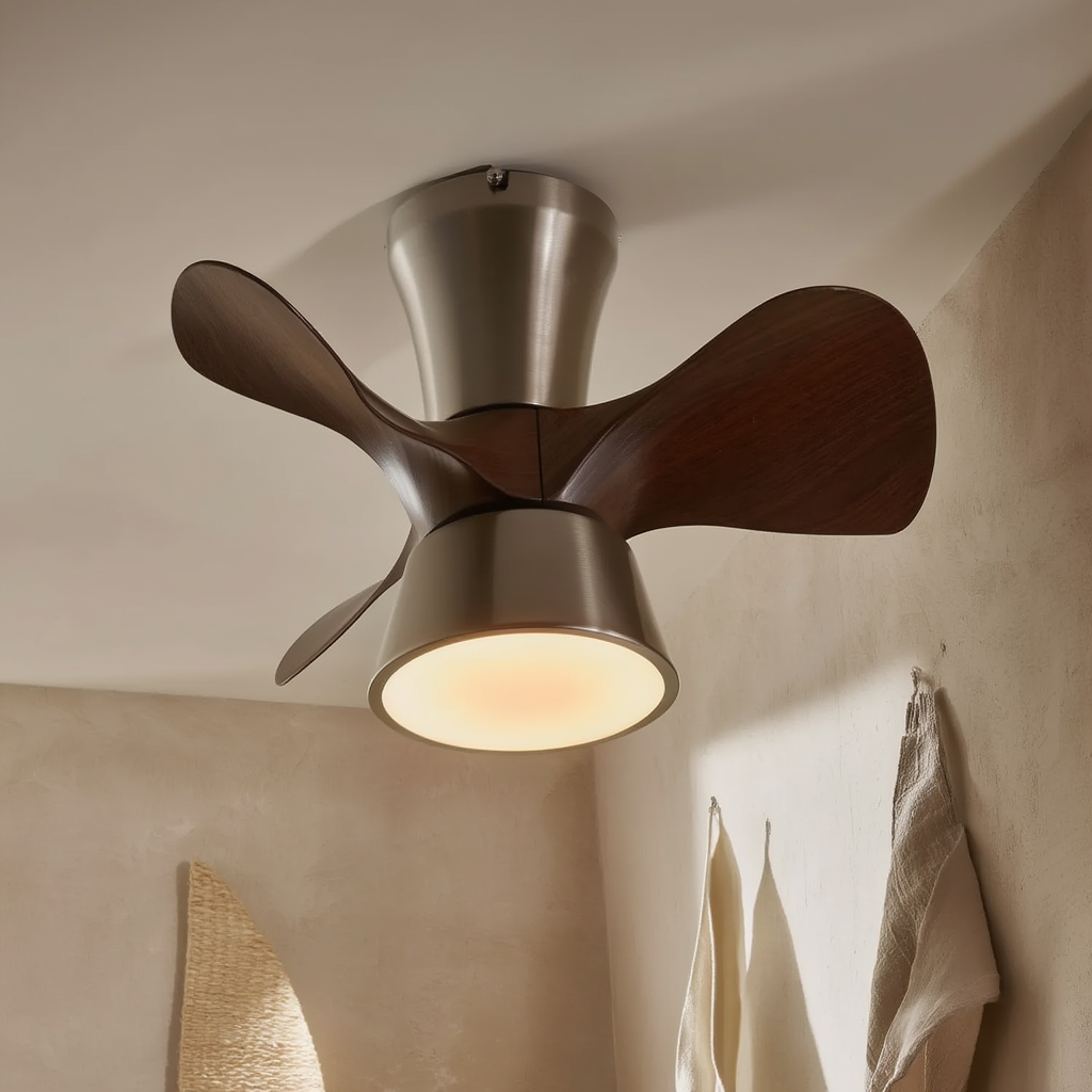 Vela | Ventilateur de Plafond en Métal avec Éclairage Doux | Design Élégant pour Ambiance Chaleureuse 5