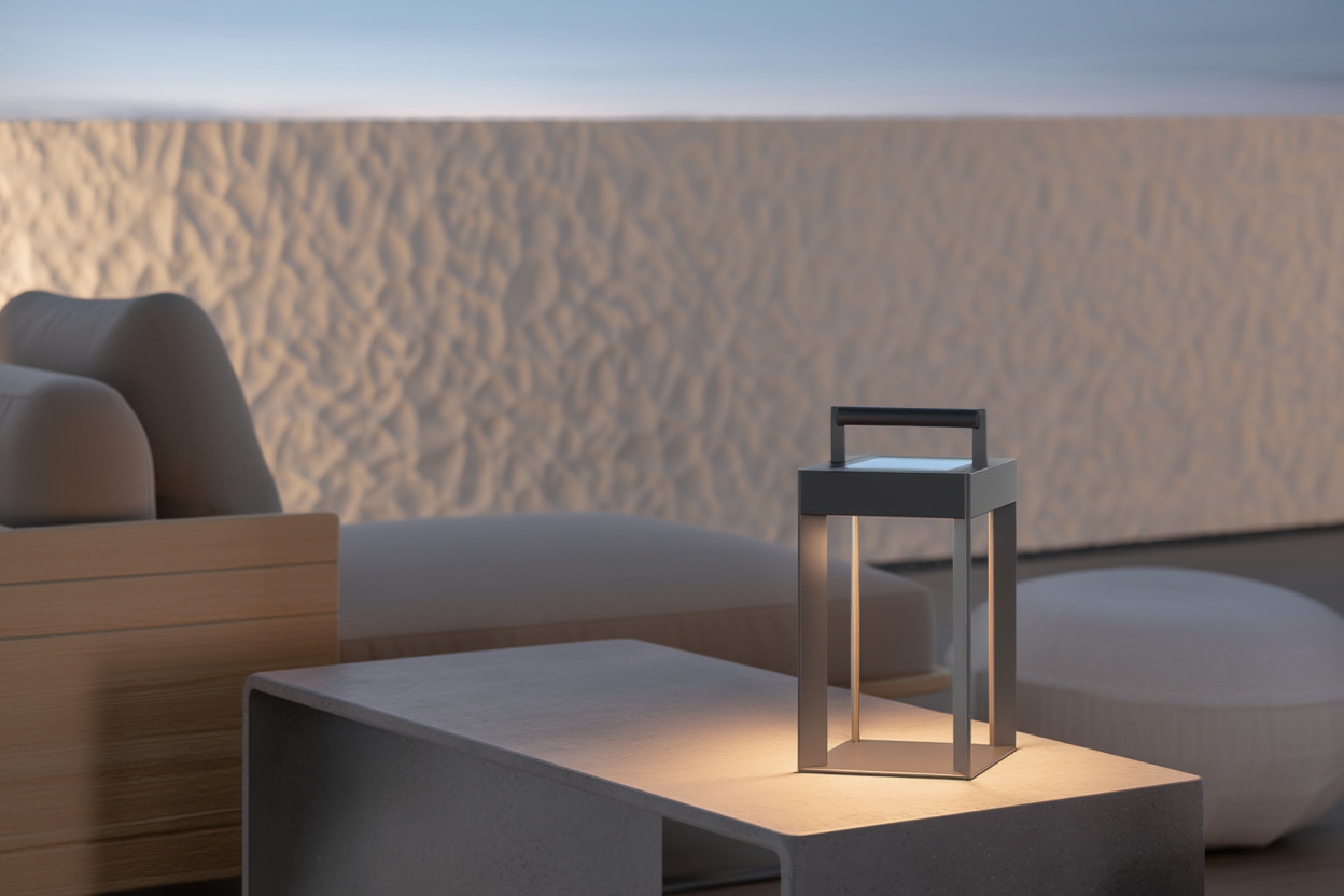 Lumen26 | Lanterne Solaire Élégante avec Design Sculptural | Éclairage Ambiance Chaleureuse 5