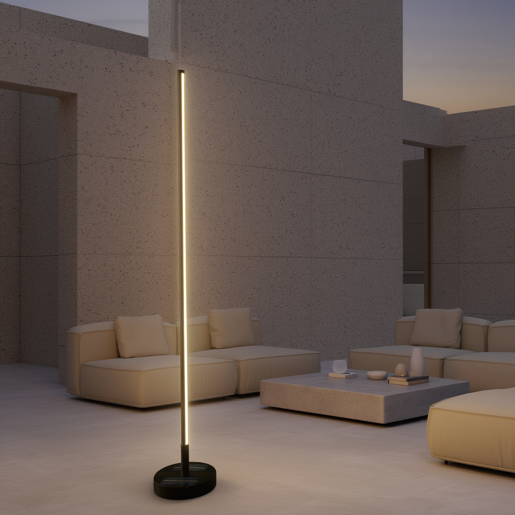 Lumen19 | Lampadaire Solaire avec Design Épuré | Éclairage Ambiance Extérieure 5