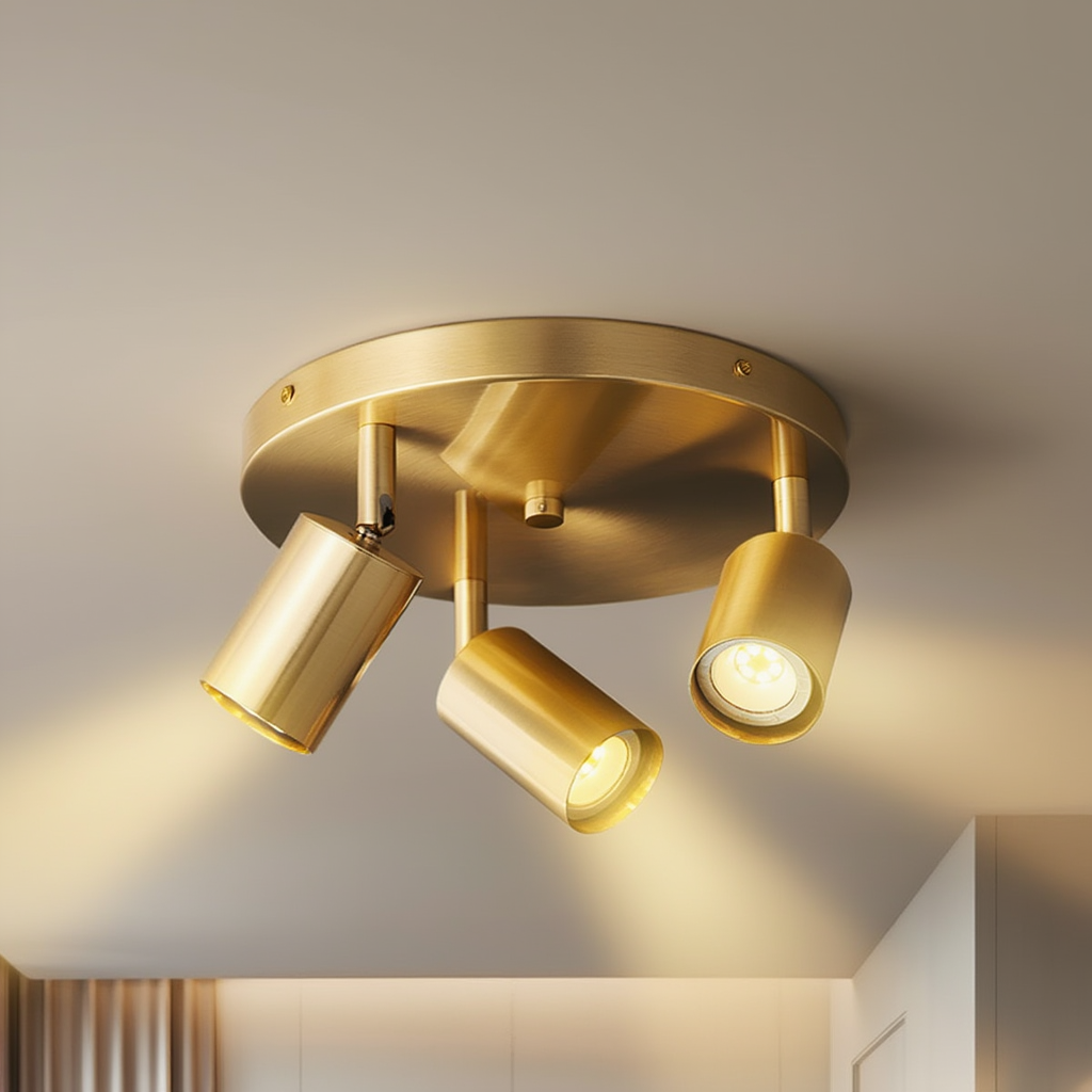 Prysm22 | Plafonnier LED Minimaliste avec Finition en Laiton | Éclairage Doux pour Ambiance Chaleureuse 5