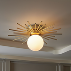 Plafonnier LED Minimaliste avec Finition en Laiton | Éclairage Doux pour Ambiance Chaleureuse 6