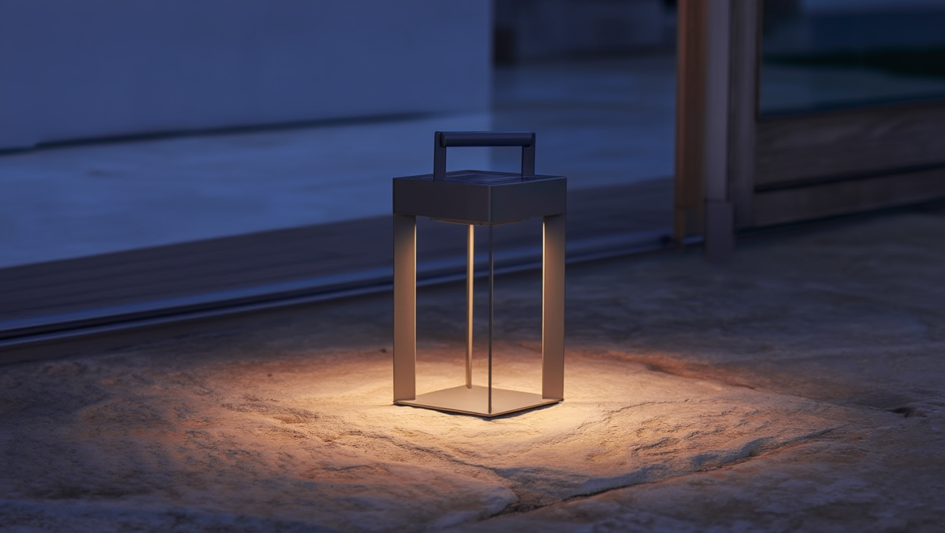 Lumen26 | Lanterne Solaire Élégante avec Design Sculptural | Éclairage Ambiance Chaleureuse 6