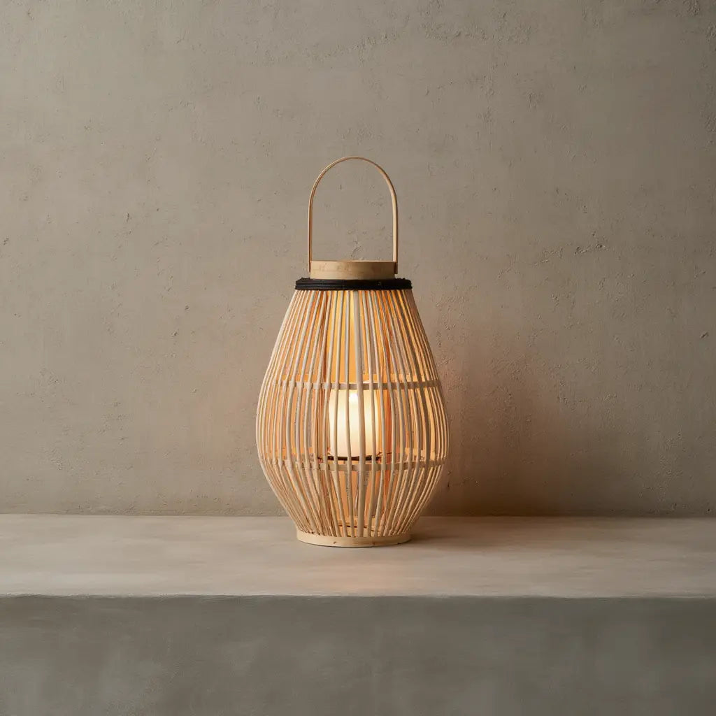 BambooGlow | Élégant Lampadaire Moderne en Bambou Naturel Lumsky