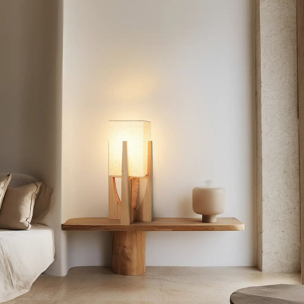 NoyerZen | Élégant Lampadaire Design en Bois Massif avec Éclairage LED Lumsky