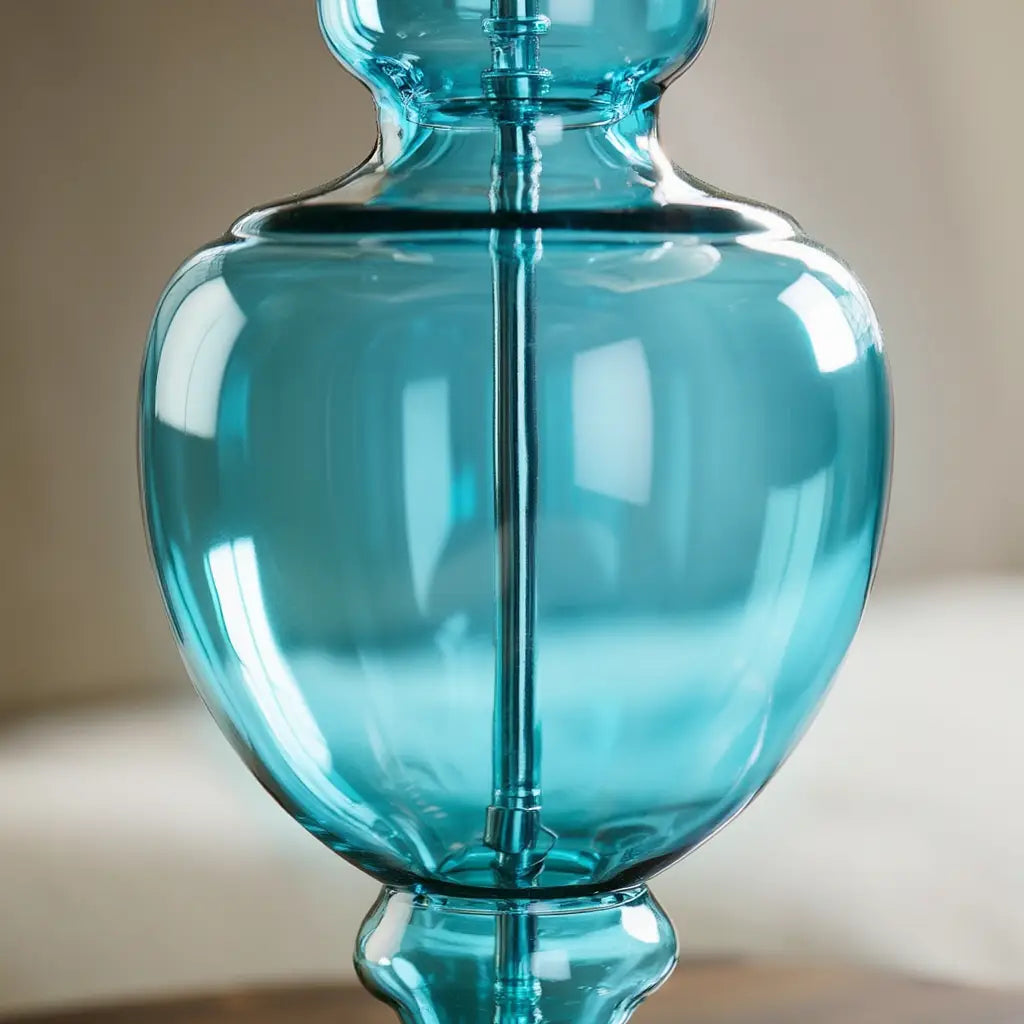 VerreLamp | Élégante Lampe de Table Moderne en Verre et Tissu Design Lumsky