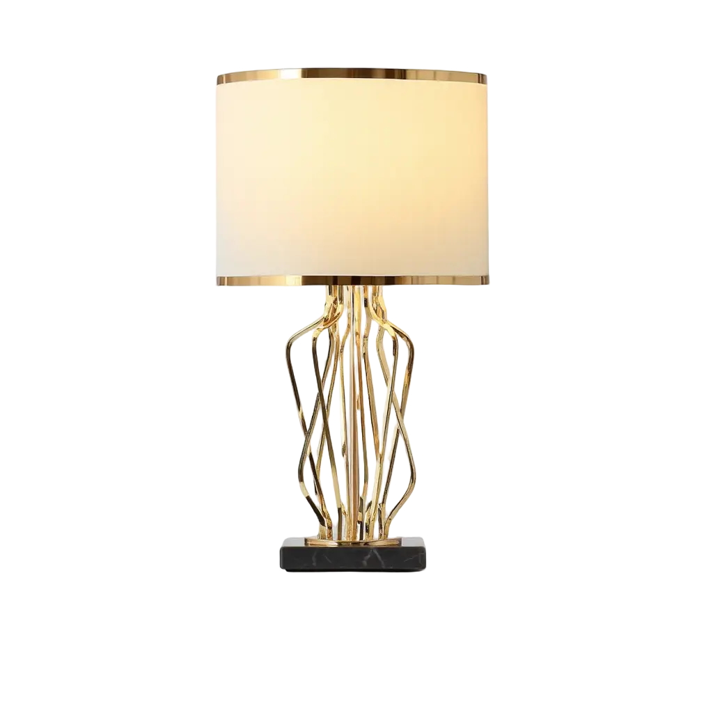 Lumineux Éclat | Élégante Lampe de Table Moderne en Métal Noir et Or Lumsky