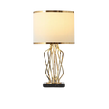 Lumineux Éclat | Élégante Lampe de Table Moderne en Métal Noir et Or Lumsky