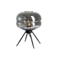 VerreFumé | Élégante Lampe de Table Moderne en Verre Fumé et Métal Lumsky