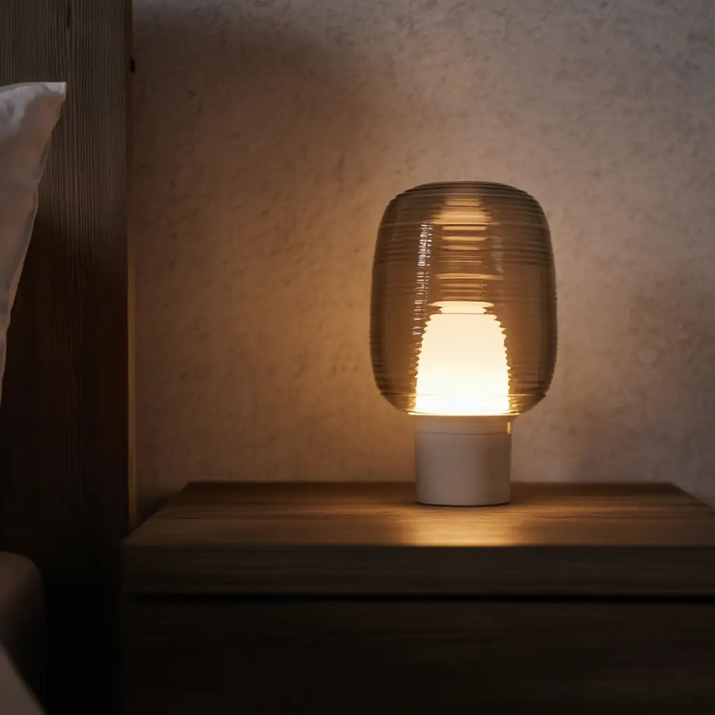 VerreLu | Élégante Lampe de Table Moderne en Verre et Métal Lumsky