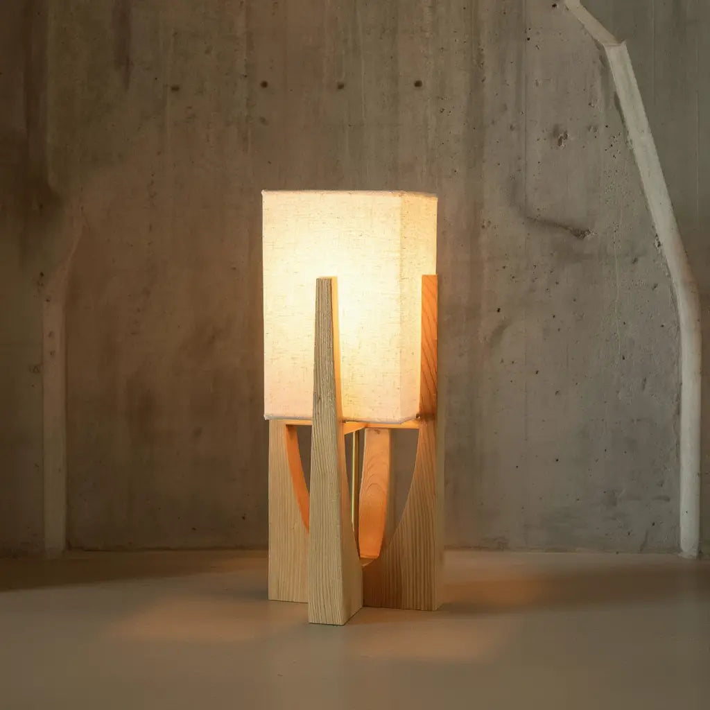 NoyerZen | Élégant Lampadaire Design en Bois Massif avec Éclairage LED Lumsky