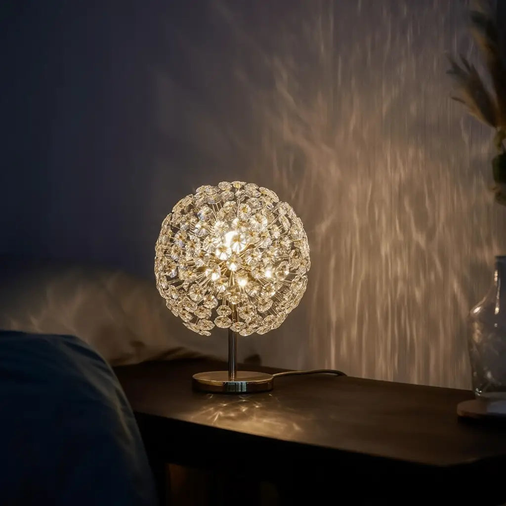 DandelionGlow | Élégante Lampe de Table Sculpturale en Cristal Moderne Lumsky