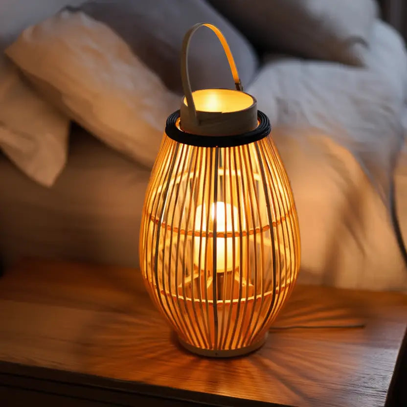 BambooGlow | Élégant Lampadaire Moderne en Bambou Naturel Lumsky