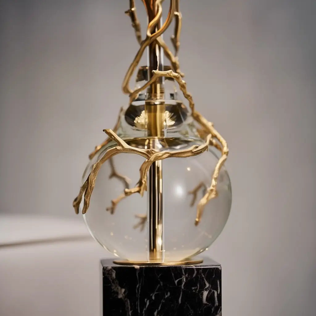 MarbreLamp | Élégante Lampe de Table en Marbre Noir Design Moderne Lumsky