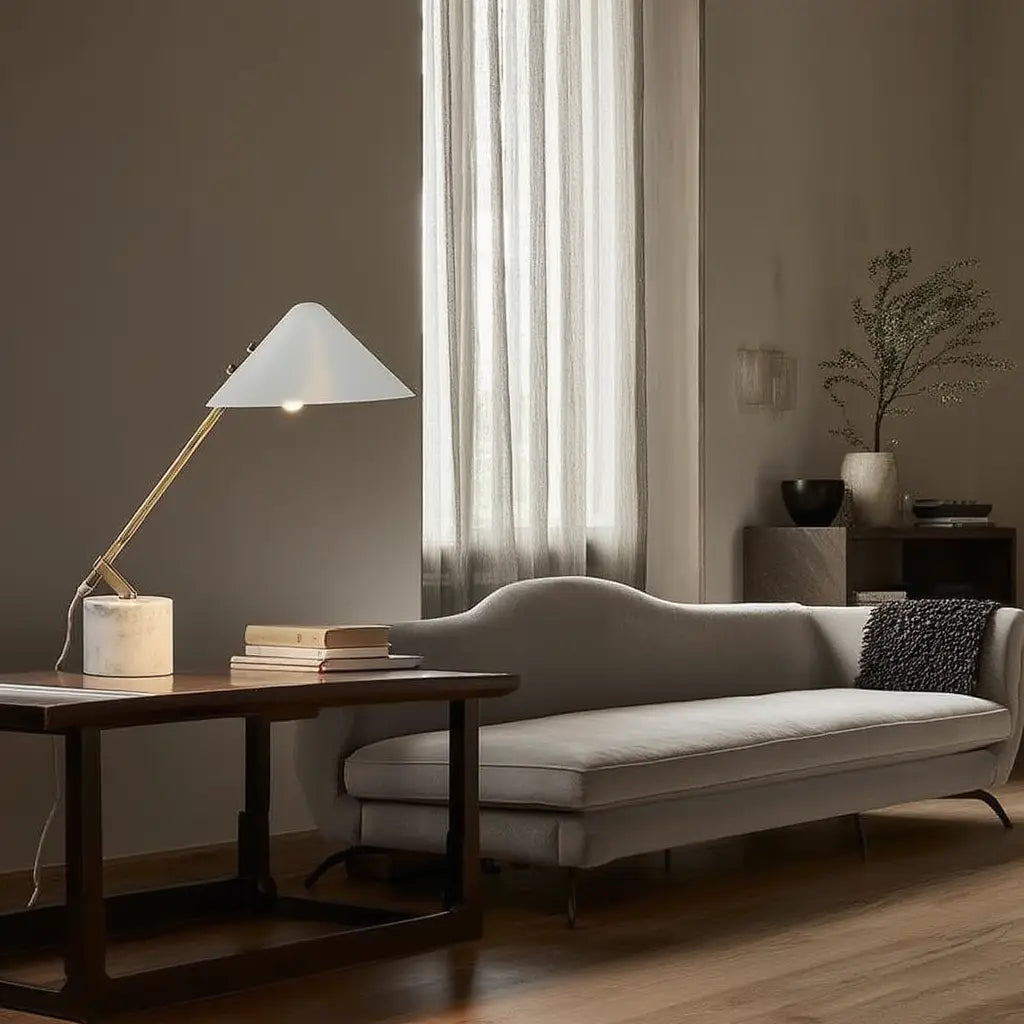 LampMarbre | Élégante Lampe de Table en Métal et Marbre Design Moderne Lumsky