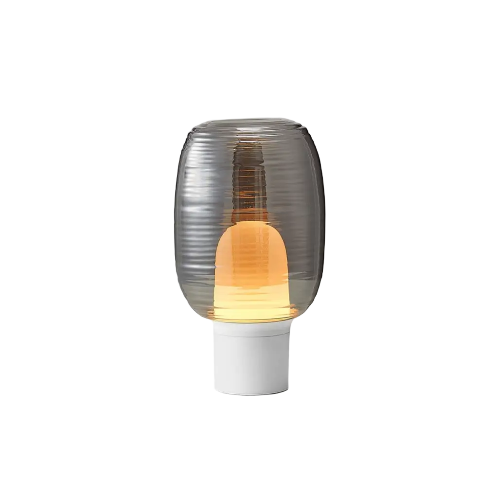 VerreLu | Élégante Lampe de Table Moderne en Verre et Métal Lumsky