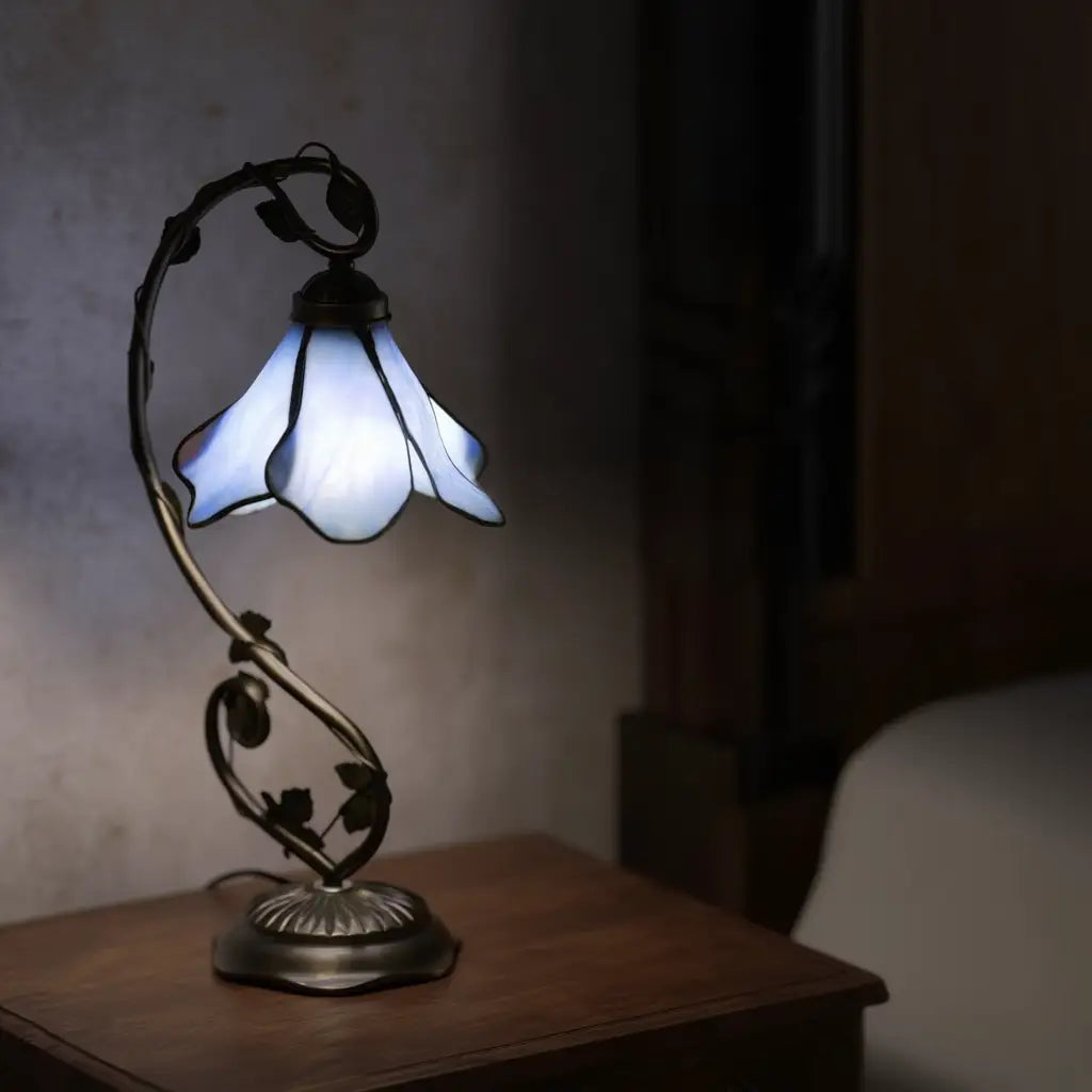 Floralis | Élégante Lampe de Table en Verre avec Motif Floral Lumsky