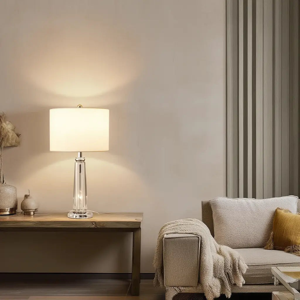 CristalLamp | Élégante Lampe de Table Moderne en Métal et Cristal Lumsky