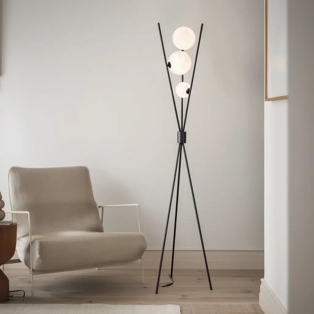 Lunaire | Élégant Lampadaire Design Sphérique avec Éclairage LED Lumsky