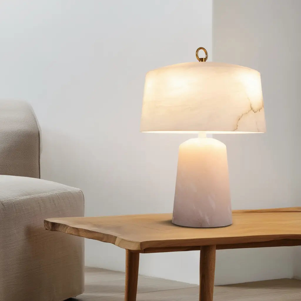 AlabasterGlow | Élégante Lampe de Table Moderne en Albâtre Lumsky